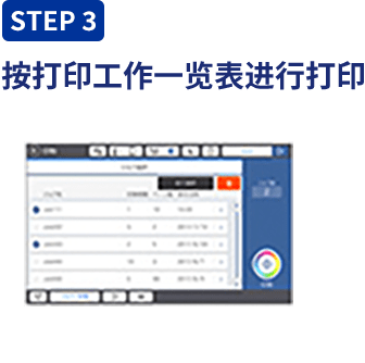 step3 按打印工作一览表进行打印